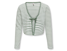 Kids ONLY cloud dancer/hedge green striped cardigan